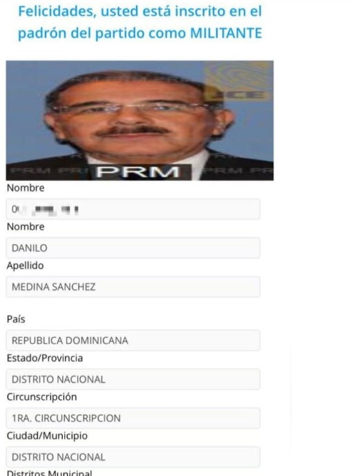 ¡Escándalo político! Altos dirigentes del PLD salen en el padrón electoral del partido de gobierno PRM