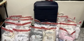 Atrapan dominico-italiana con 110 prendas de vestir impregnadas de presunta cocaína