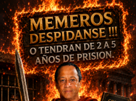 «Memeros despídanse o tendrán de 2 a 5 años de prisión»