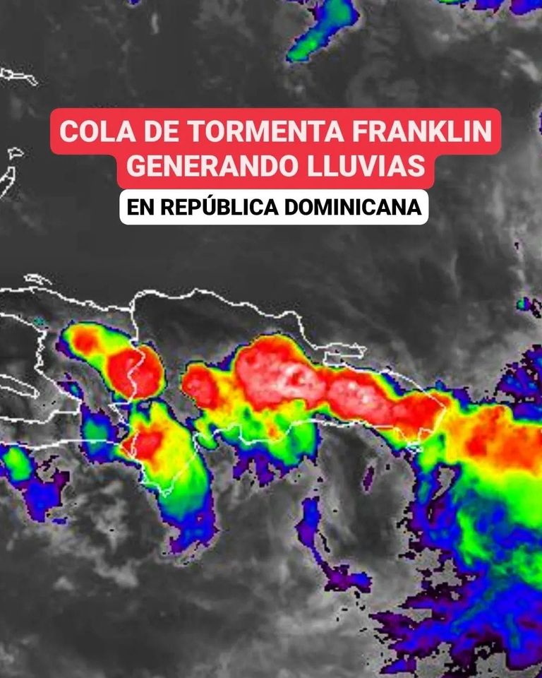 Cola de la tormenta Franklin generan lluvias y truenos en San Pedro de Macorís
