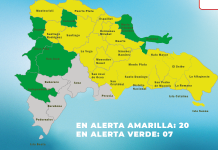 COE amplía a 20 provincias en alerta amarilla y otras siete en alerta verde por vaguada