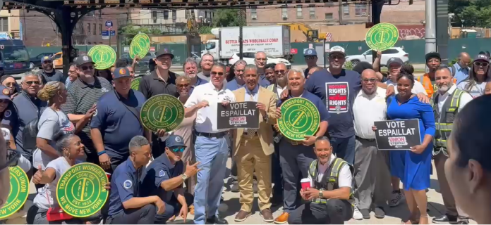 Adriano Espaillat agradece respaldo de TWU Local 100 y reafirma compromiso con trabajadores del transporte