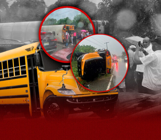 Autobús de personal hotelero se vuelca en el distrito municipal La Otra Banda, provincia La Altagracia