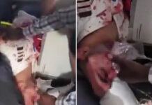 Personas y paredes cubiertas de sangre durante emergencia del avión con destino a Israel
