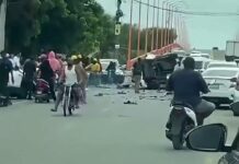 Registran accidente de tránsito en el puente Higuamo, en San Pedro de Macoris