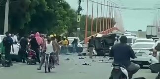 Registran accidente de tránsito en el puente Higuamo, en San Pedro de Macoris