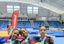 Gimnastas de San Pedro destacan en copa internacional Quisqueya juvenil nivel 8