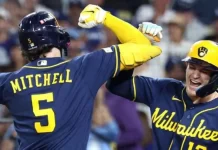 Cerveceros ponen a Dodgers contra la pared y quedan a un triunfo de la Serie Mundial