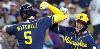 Cerveceros ponen a Dodgers contra la pared y quedan a un triunfo de la Serie Mundial