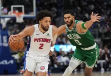 Pistons remontan y arruinan el debut de Paul George con los Celtics en la NBA